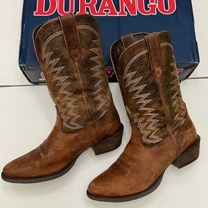 Durango Rebel Frontier Distressed Brown Round Toe Western Boot Size 11.5